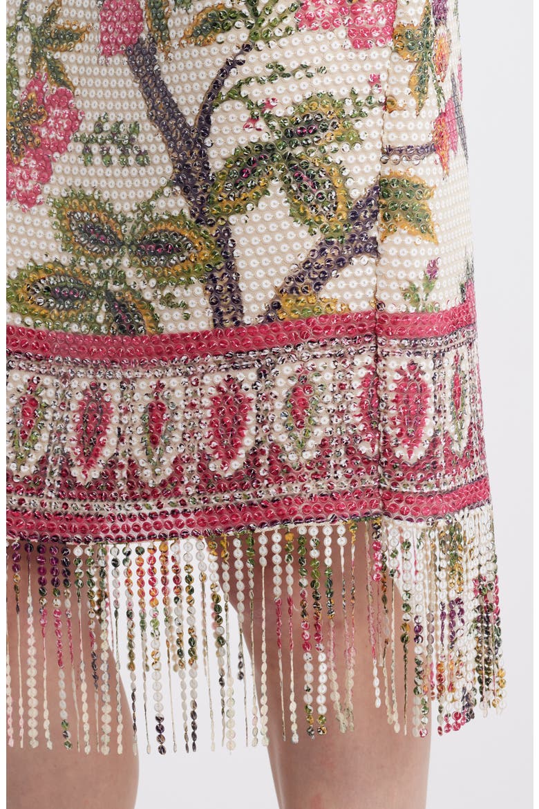Vivienne Floral Sequin Skirt, Alternate, color, IVORY MULTI