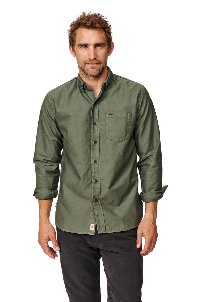 Aldridge Oxford Button Down Shirt, Main, color, Dark Green