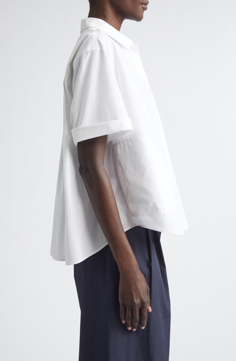 Lafayette 148 New York Organic Cotton Poplin Swing Shirt, Alternate, color, White