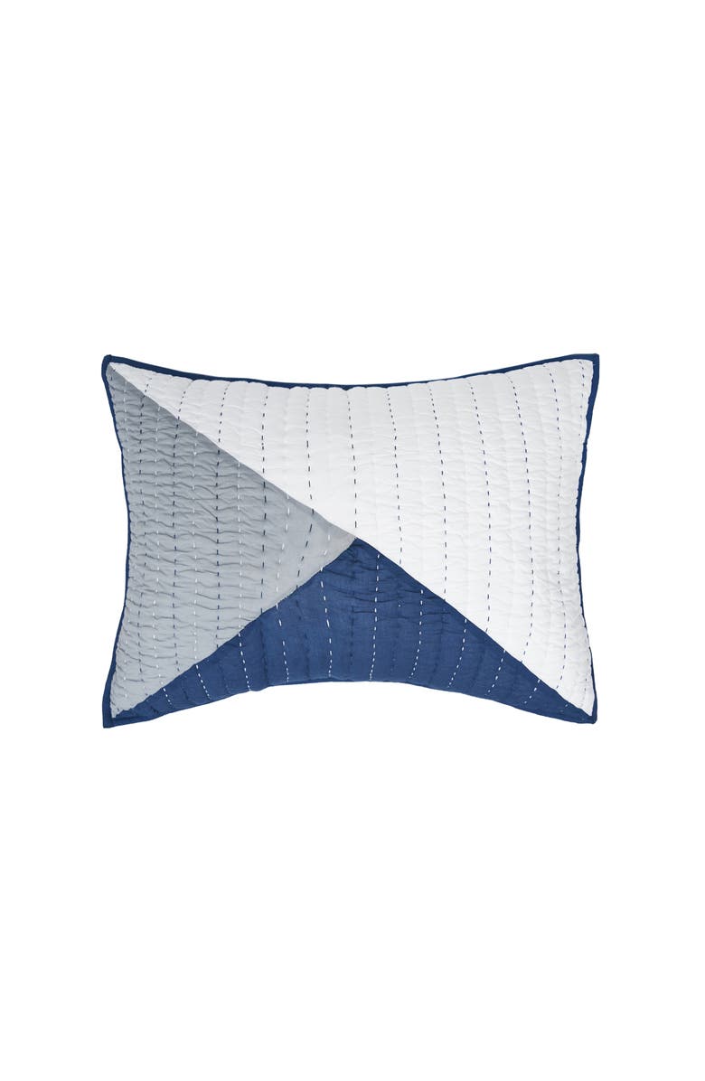 carol & frank 20" x 26" Asymmetrical Cotton Standard Pillow Sham, Alternate, color, Blue