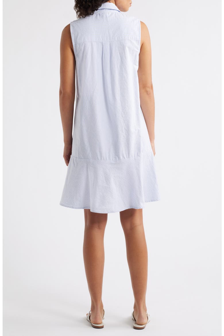 Marina Stripe Sleeveless Cotton Shirtdress, Alternate, color, STUDIO BLUE
