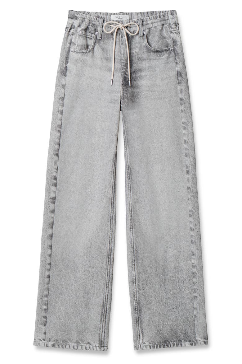 rb Miramar Pull-On Wide Leg Cotton Terry Sweatpant Jeans, Alternate, color, ICY GREY