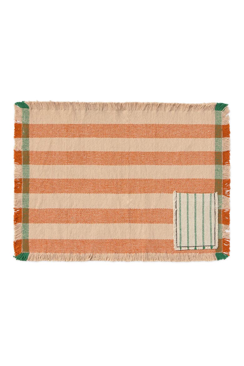Set of 2 Handloom Placemats, Main, color, Rose, Naranja