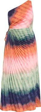 City Chic Aliza Print Cutout One-Shoulder Maxi Dress