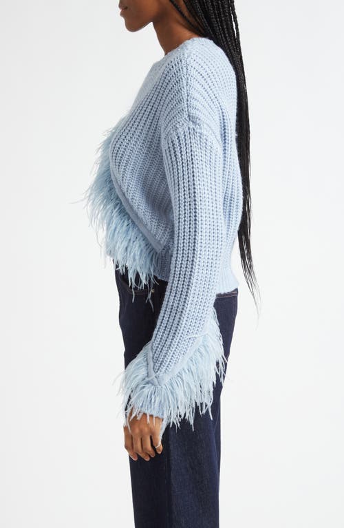 Cinq À Sept Kaelie Feathered Fringe Sweater In Blue