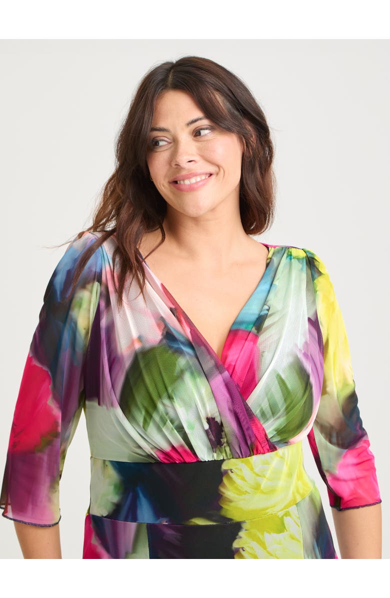 Scarlett & Jo Verity Print Maxi Gown, Alternate, color, Pink Yellow Multi