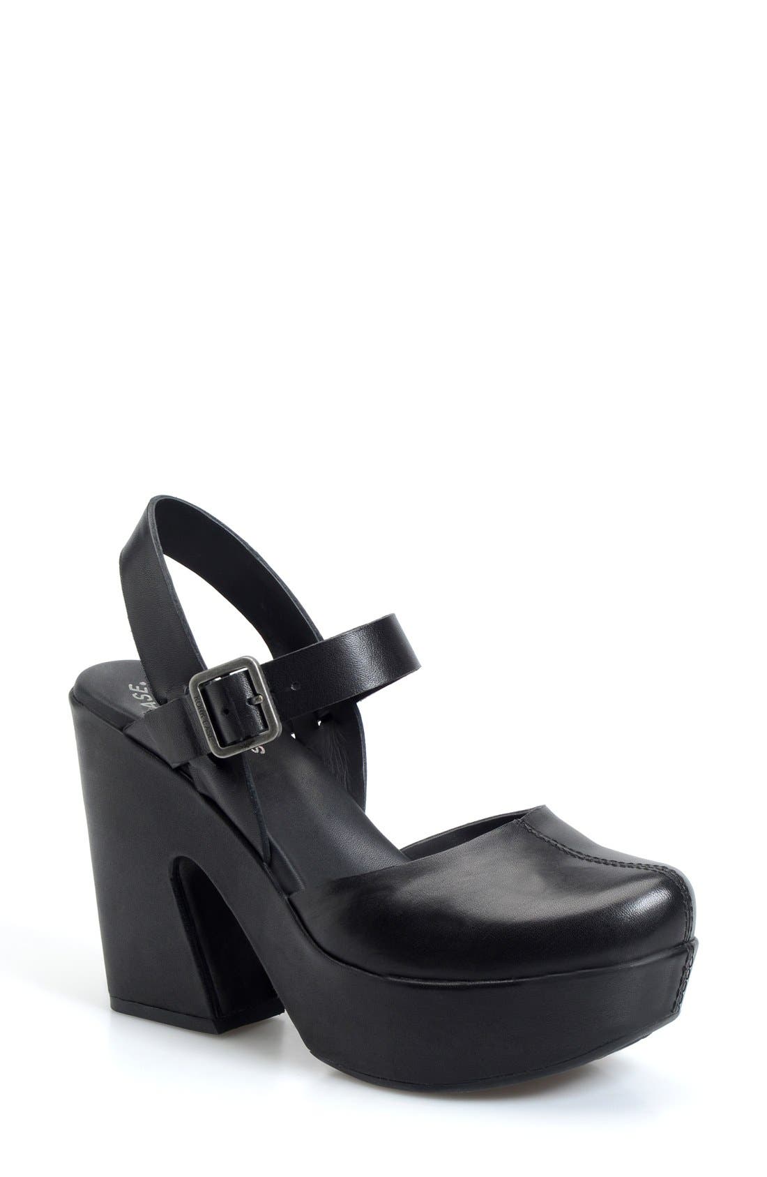 'Lanei' Sandal, Main, color, BLACK LEATHER