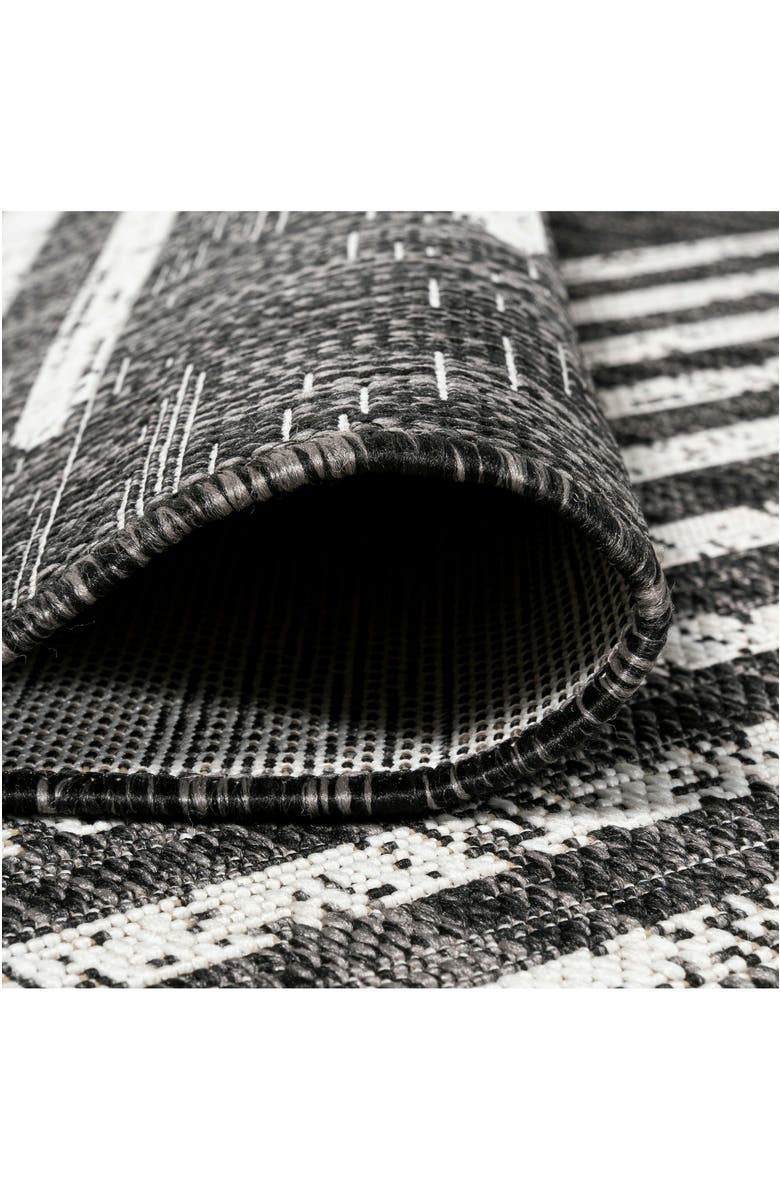 JONATHAN Y Zolak Berber Stripe Geometric Indoor/Outdoor Area Rug, Alternate, color, Black/Ivory