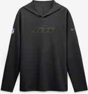 Nike Men's Nike  Black New York Jets Rivalries Collection Sideline Lightweight Hooded Long Sleeve Top