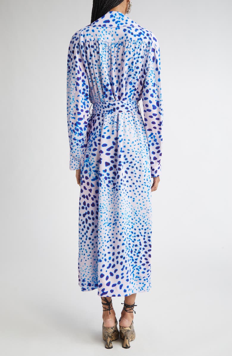 Dries Van Noten Rolana Orchid Spots Belted Crepe Trench Coat, Alternate, color,