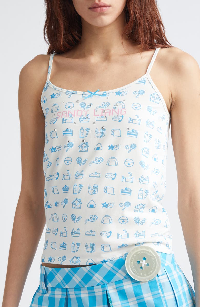 Sandy Liang Dashi Tank, Alternate, color, Blue Multi