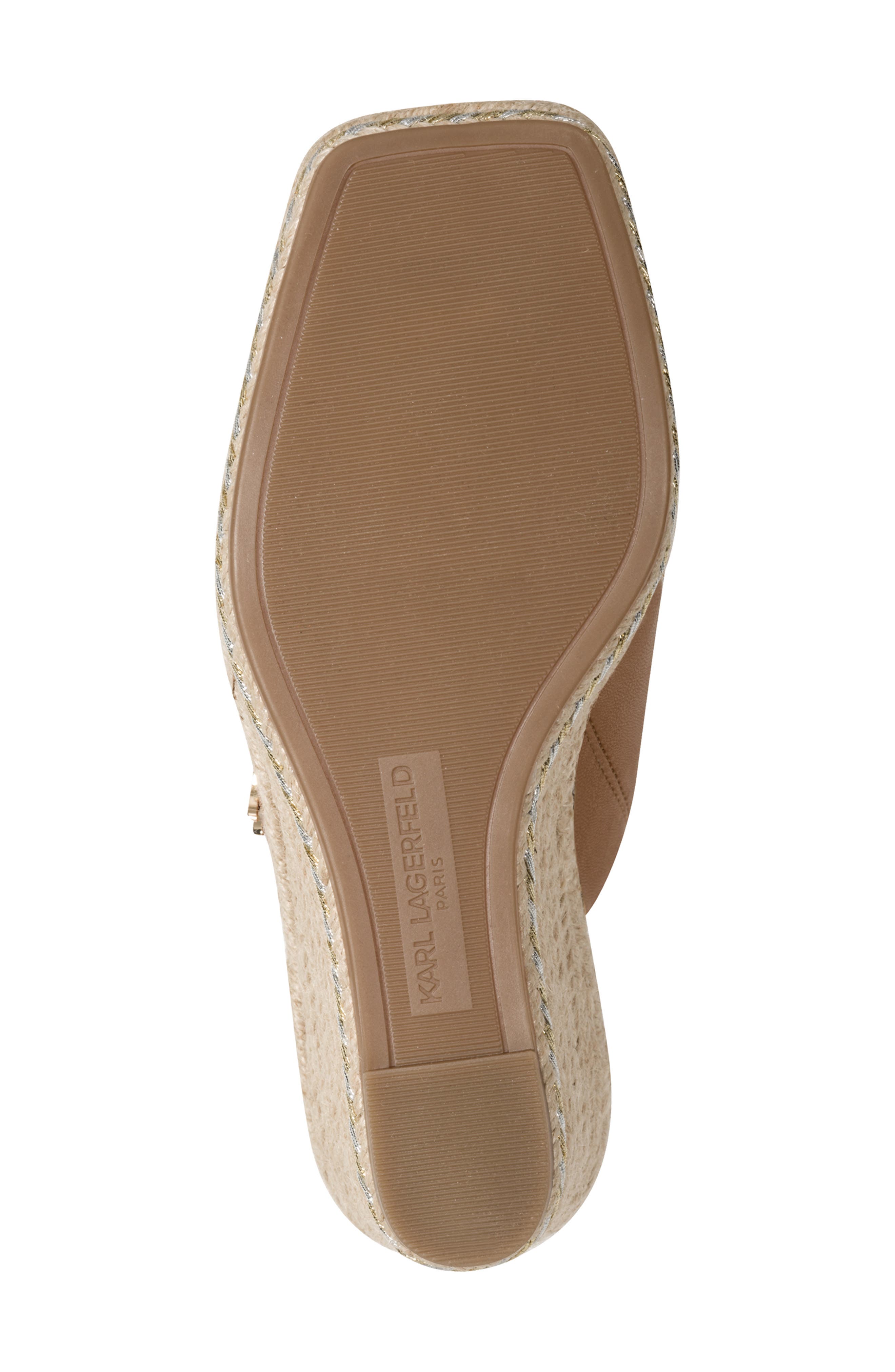 KARL LAGERFELD PARIS Corissa Espadrille Platform Wedge Slide Sandal, Alternate, color, Tan