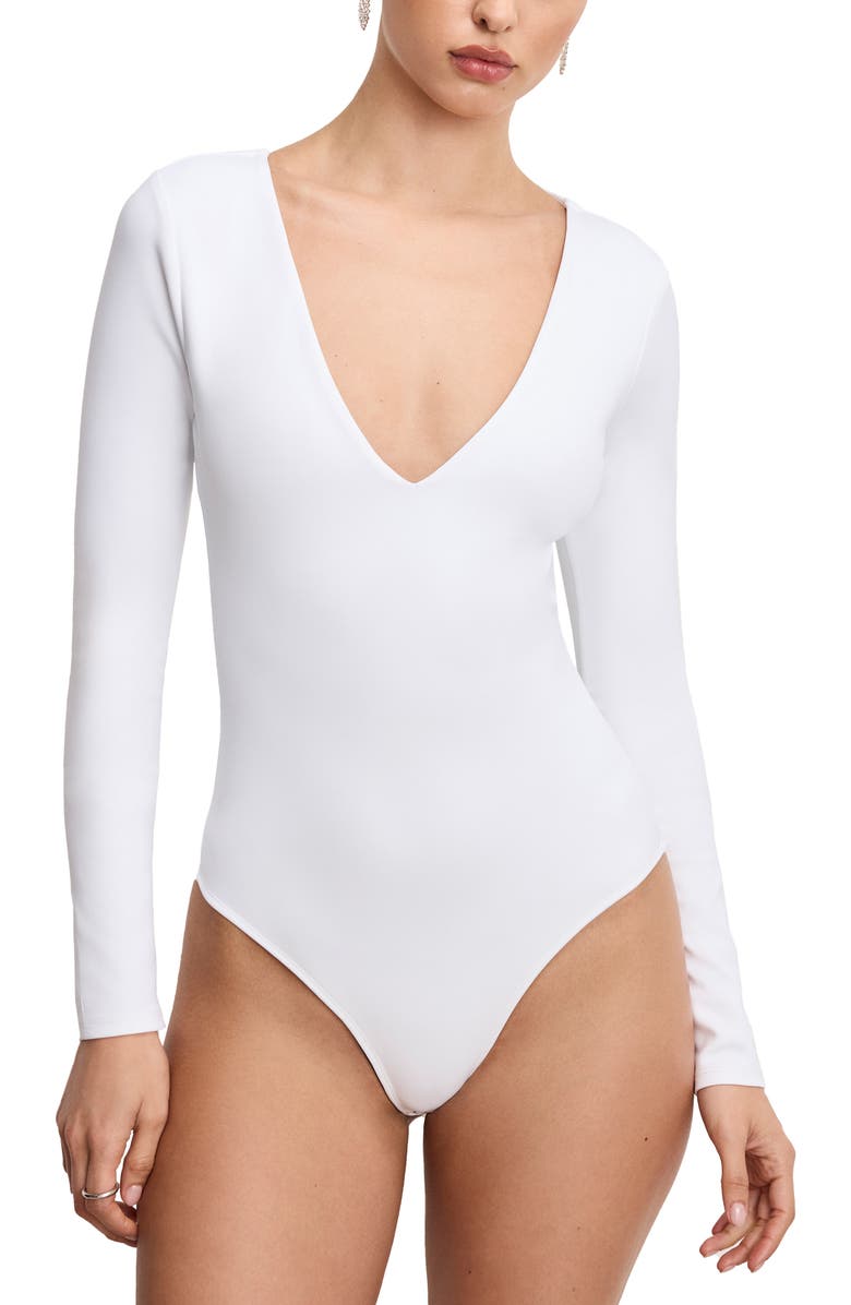 Good American Dolly Sculpting Bodysuit, Alternate, color, White001