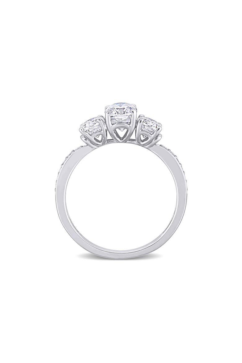 Lab Created Moissanite Ring, Alternate, color, WHITE