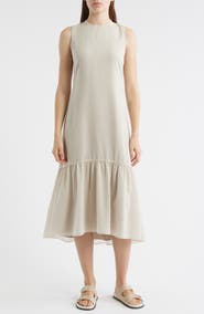 Theory Tier Tie Back Midi Dress