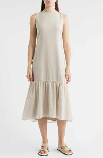 Theory Tier Tie Back Midi Dress
