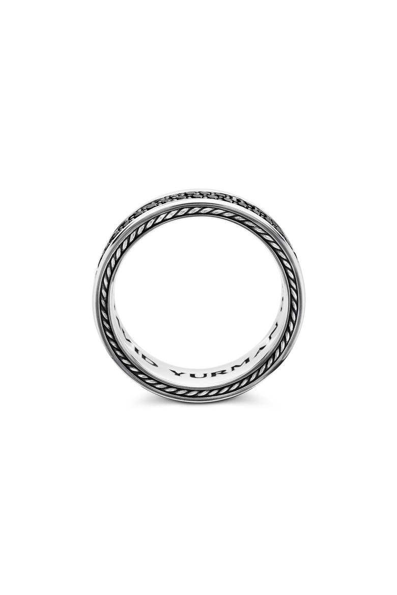 Streamline® Two Row Band Ring with Pavé Black Diamonds, Alternate, color, SILVER/ BLACK DIAMOND