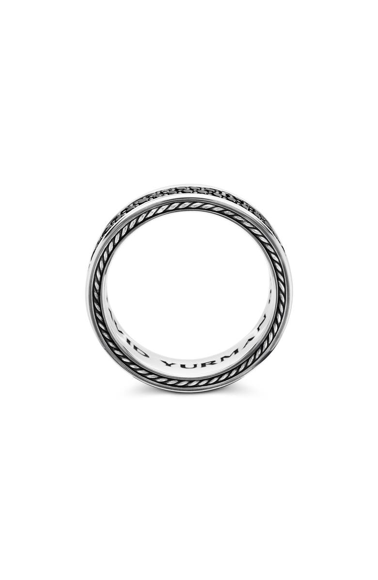 David Yurman Streamline<sup>®</sup> Two Row Band Ring with Pavé Black Diamonds, Alternate, color, Silver/ Black Diamond