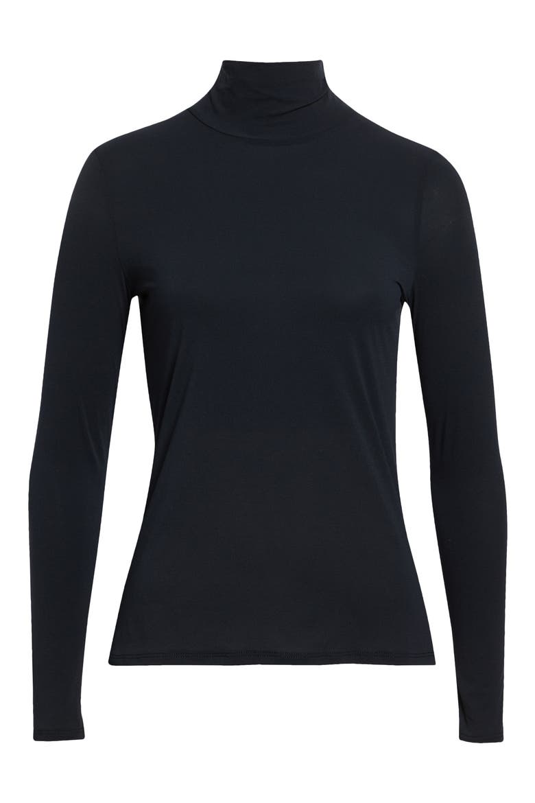 The Nuda Jersey Turtleneck Top, Main, color, BLACK