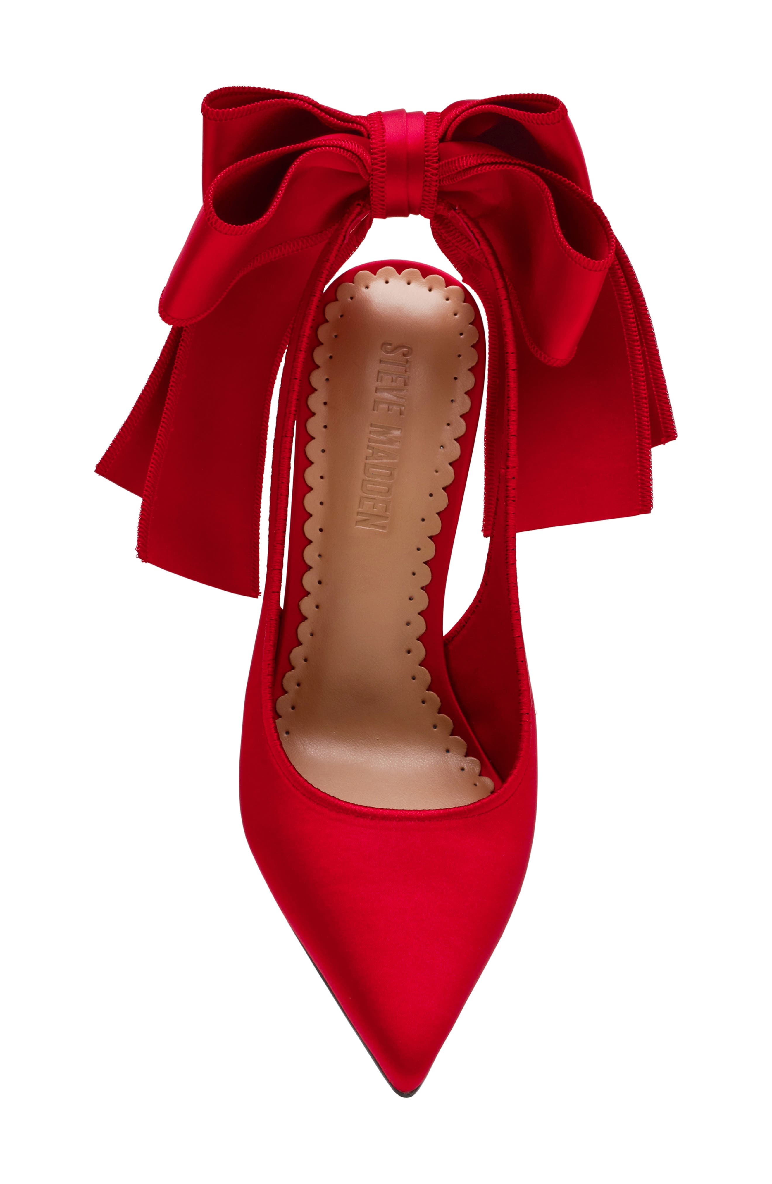 Steve Madden Teacup Slingback Pointed Toe Pump, Alternate, color, Red Satin