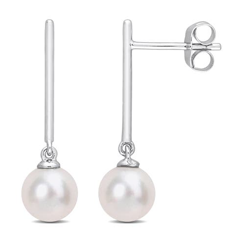 Cultured Pearl Dangle Earrings 10k