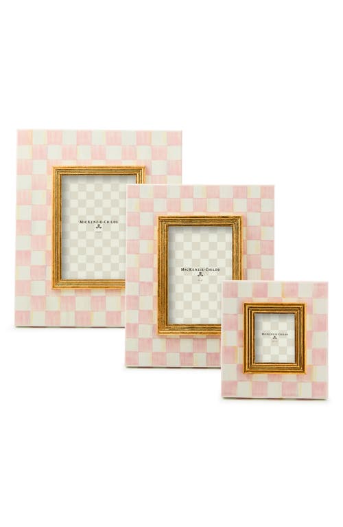 Mackenzie-childs Mackenzie Childs Rosy Check Enameled Steel 5 X 7-inch Picture Frame In Pink