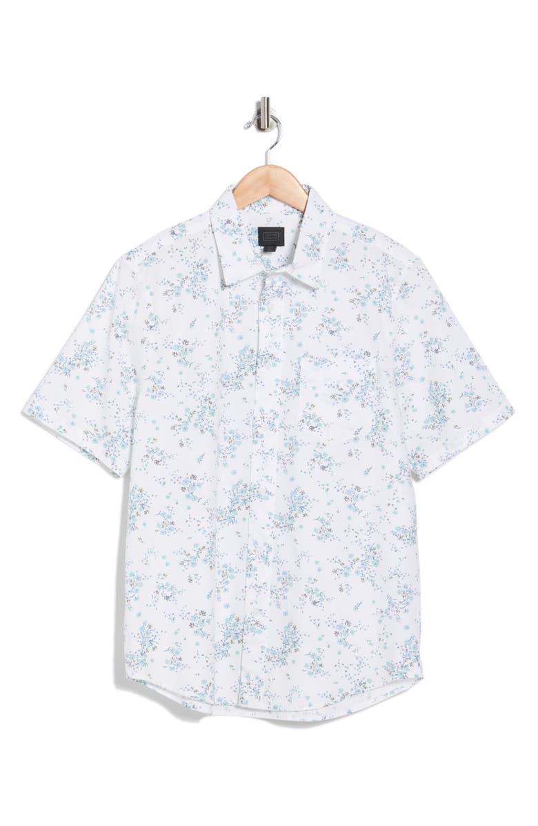 14th & Union Stretch Cotton Poplin Button-Up Shirt, Alternate, color, White Hardy Floral
