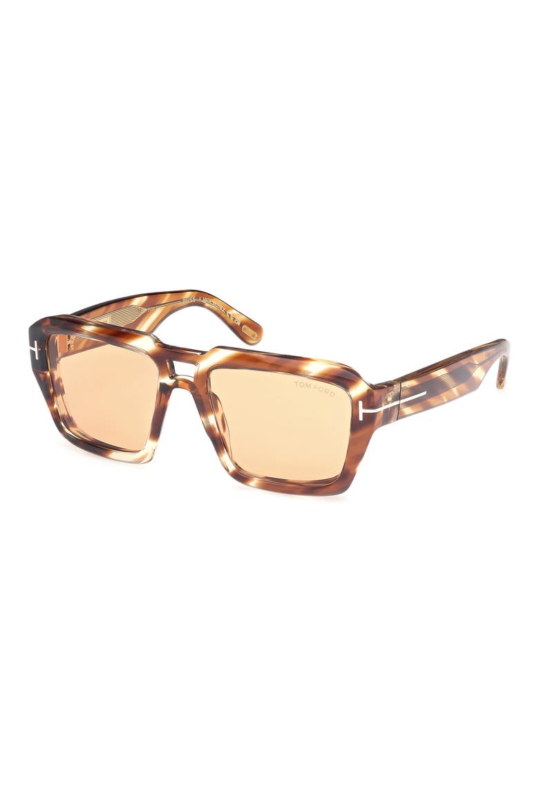 Icon 56mm Navigator Sunglasses, Alternate, color, STRIPED BROWN YELLOW/ ORANGE
