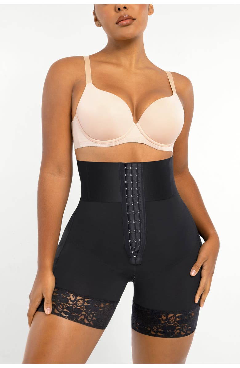 Shapellx Boned Sculpt High Waist Shorts, Main, color, Jet Black