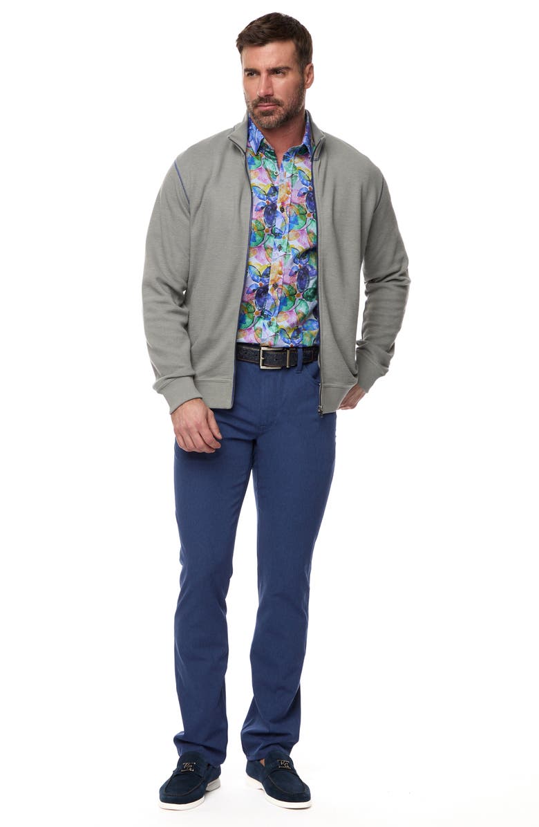 Robert Graham Moser Knit Zip-Up Jacket, Alternate, color, Charcoal