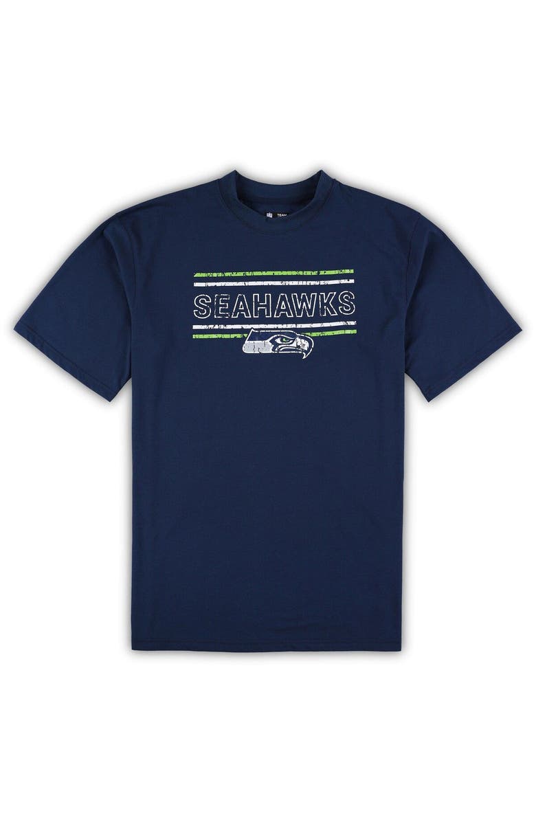 CONCEPTS SPORT Men's Concepts Sport College Navy/Neon Green Seattle Seahawks Big & Tall Flannel Sleep Set, Alternate, color, 