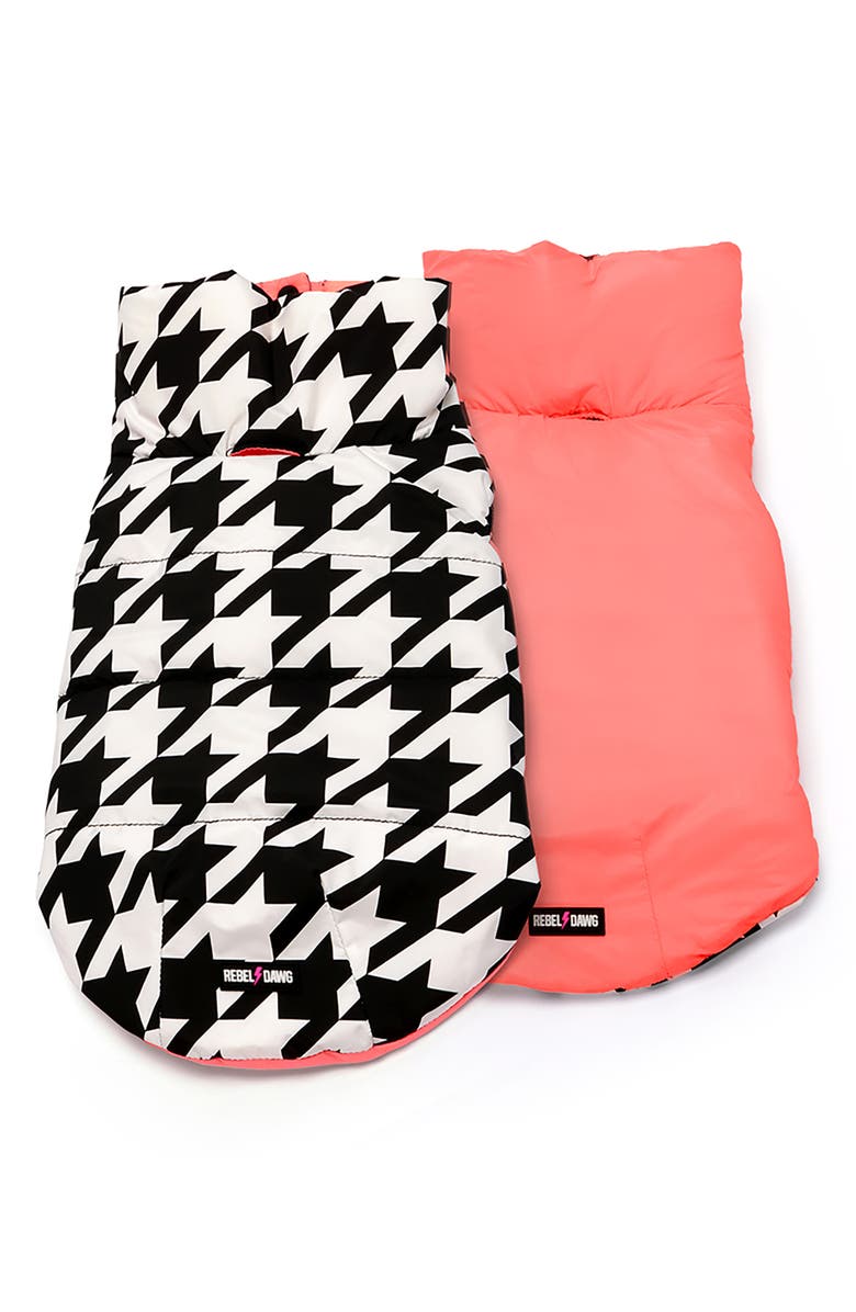 REBEL DAWG Reversible Dog Puffer Coat, Alternate, color, Black