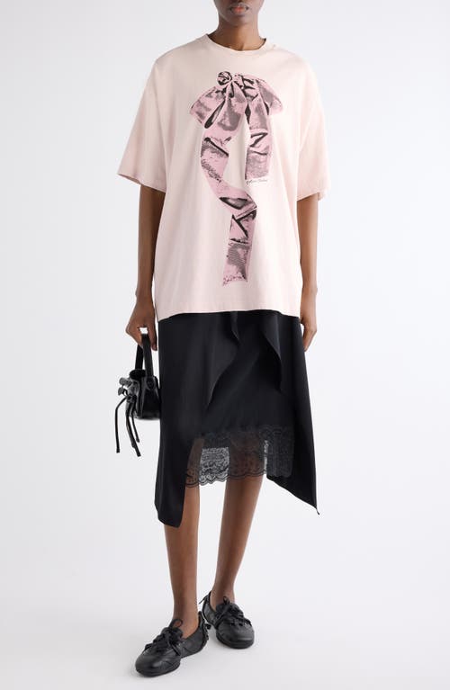Acne Studios Crew Neck Graphic Print Oversized T-shirt In Pink