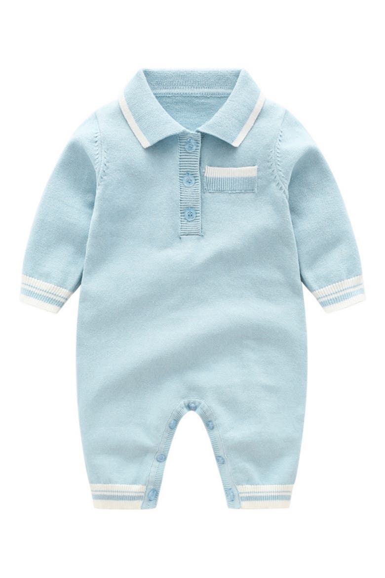 Winston Knit Cotton Romper, Main, color, BLUE