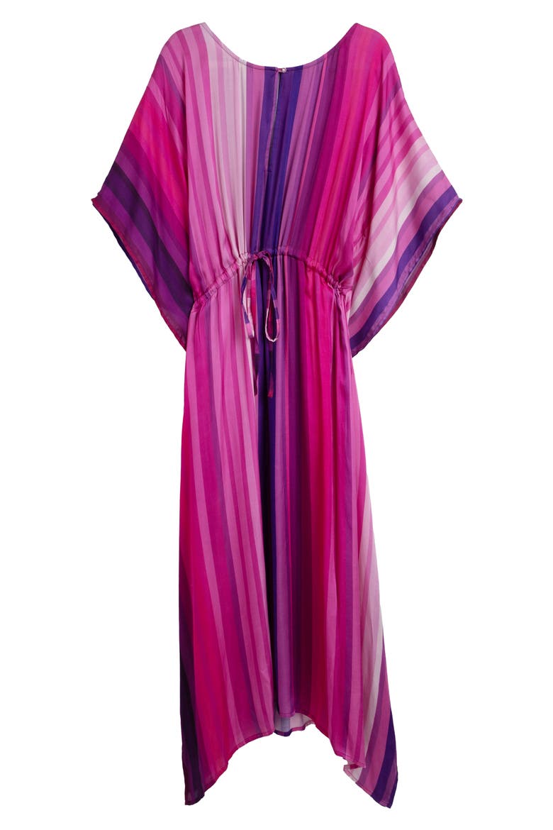 Stripe Keyhole Tie Waist Caftan, Alternate, color, PINK