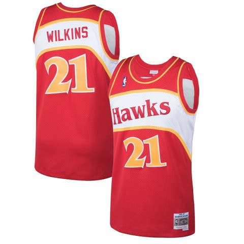 Men's Mitchell & Ness Dominique Wilkins Red Atlanta Hawks 1986-87 Hardwood Classics Swingman Jersey
