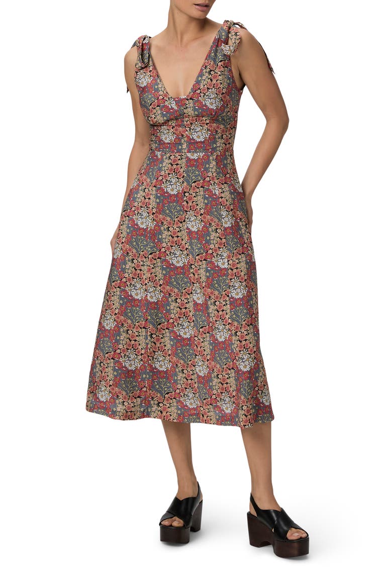 Swindon Floral Tie Strap A-Line Midi Dress, Main, color, STORM MULTI