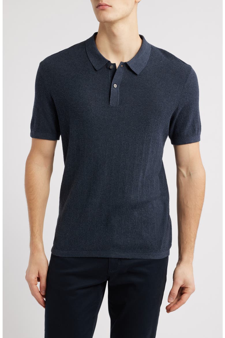 Neo Short Sleeve Polo Sweater, Main, color, NAVY