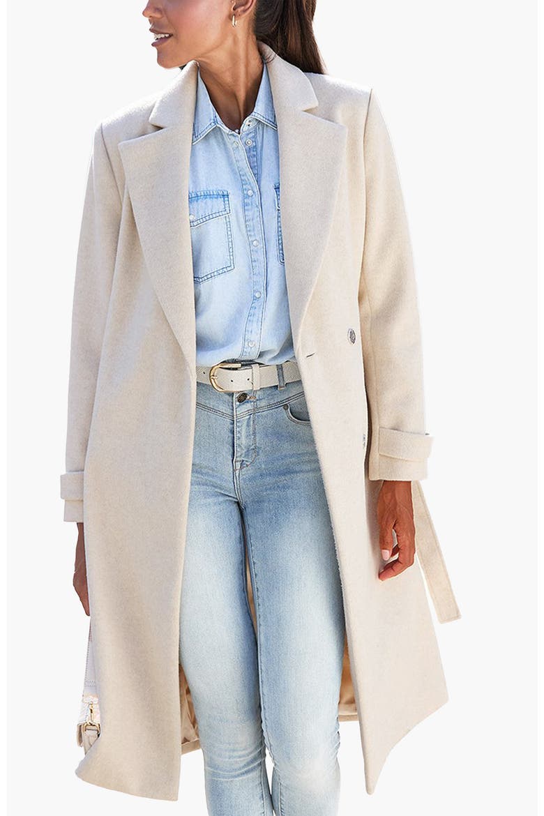 Belted Wrap Coat, Main, color, Sand Heather