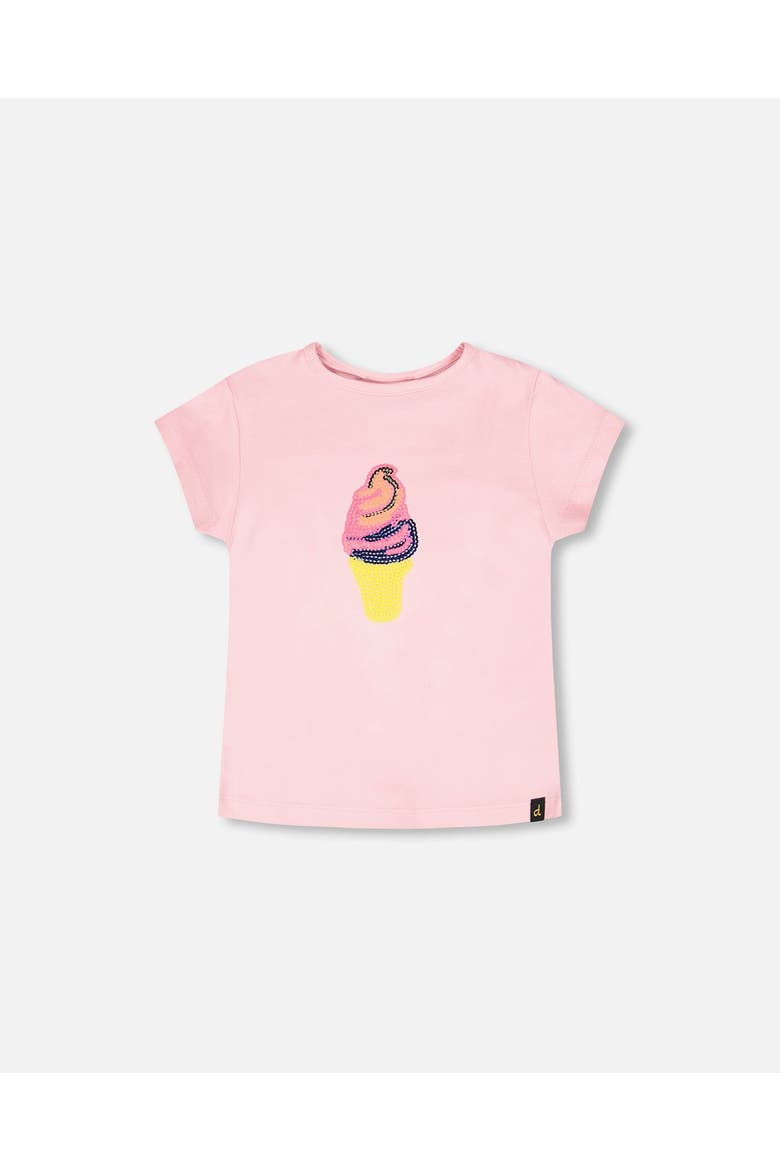 Organic Cotton Jersey Ice Cream Short Sleeve T-Shirt, Main, color, Pink