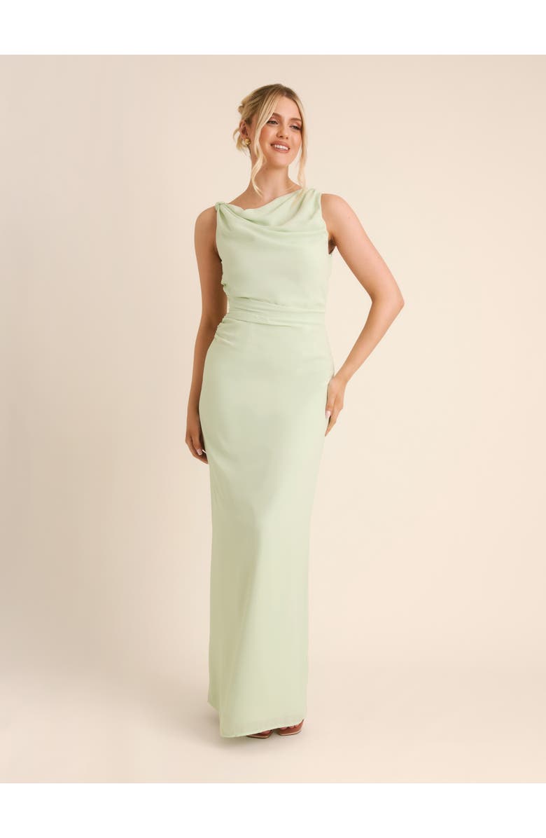 Six Stories Twist Asym Chiffon Bridesmaid Dress, Main, color, Mint Green