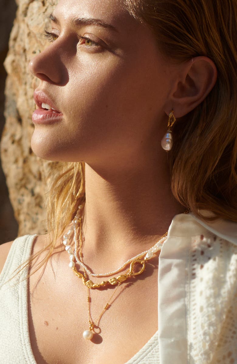 Monica Vinader Nura Freshwater Pearl Pendant Charm, Alternate, color, 18Ct Gold Vermeil/Silver