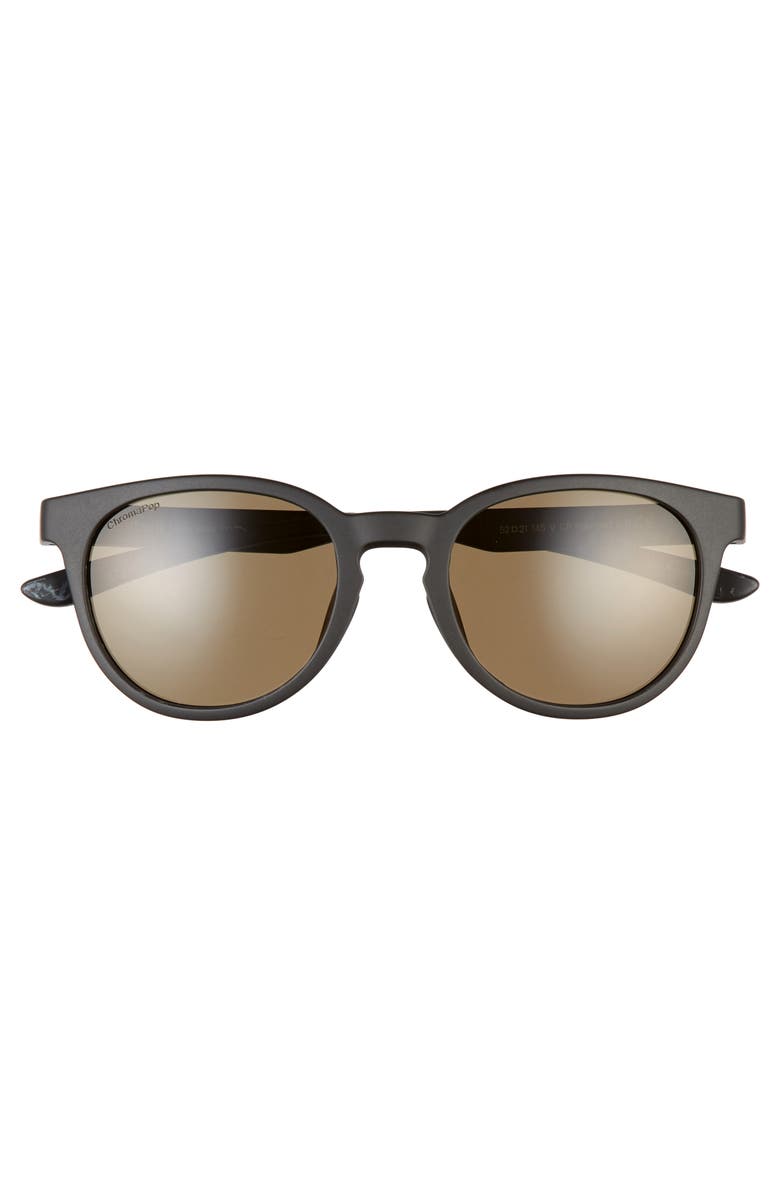 Smith Eastbank 52mm ChromaPop<sup>™</sup> Polarized Round Sunglasses, Alternate, color, Matte Black/ Green
