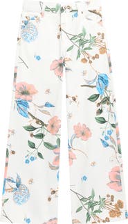 Tractr Kids' Floral Wide Leg Jeans
