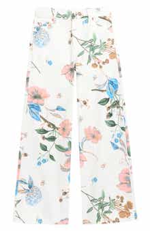 Kids' Floral Wide Leg Jeans