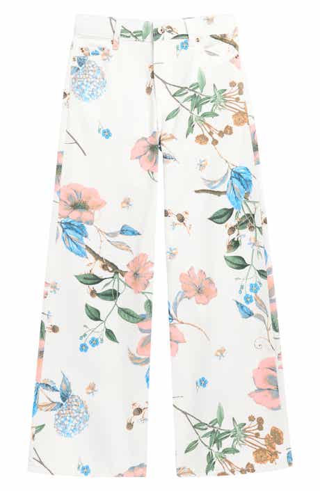 Kids' Floral Wide Leg Jeans