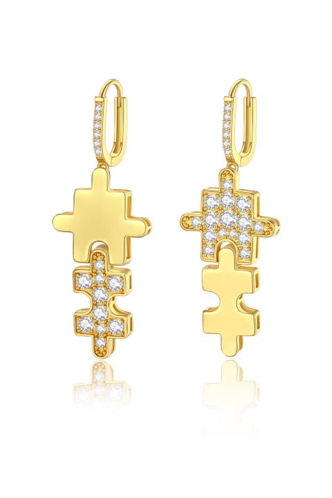Jigsaw Puzzle Drop Earrings