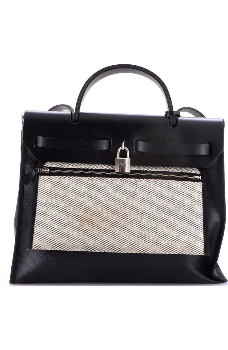 Pre-Owned Hermes Herbag Zip Berline Vache Canvas and Leather 31, Alternate, color, Noir