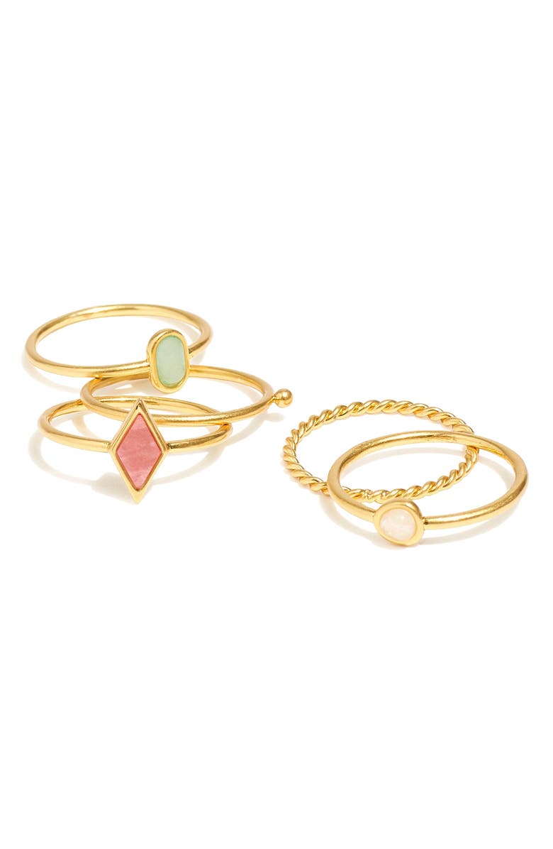 Madewell Peak Stone Set of 5 Stacking Ring Set | Nordstromrack