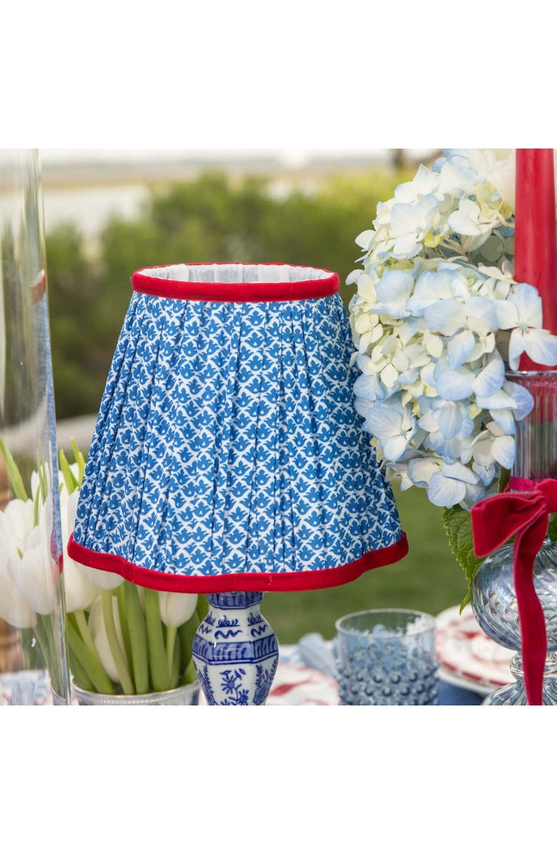 Mrs. Alice Cobalt & Red Lotus Lampshade, Alternate, color, Blue